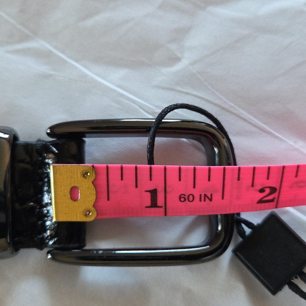 The Kooples Black Croc-Embossed Leather Belt - Picture 7 of 8